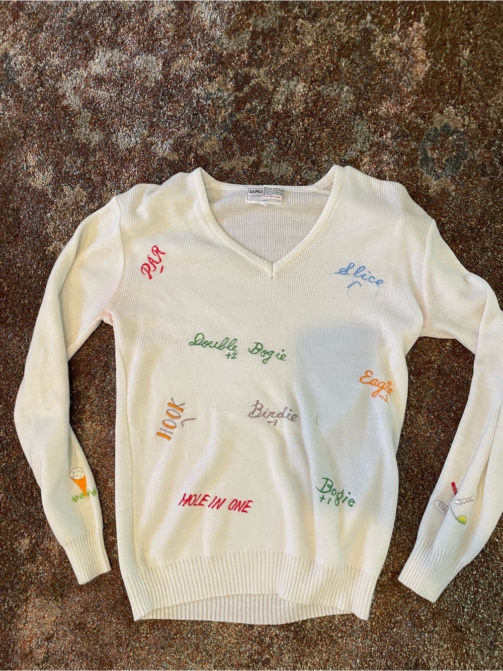 VTG Golf Embroidered V-Neck Sweater